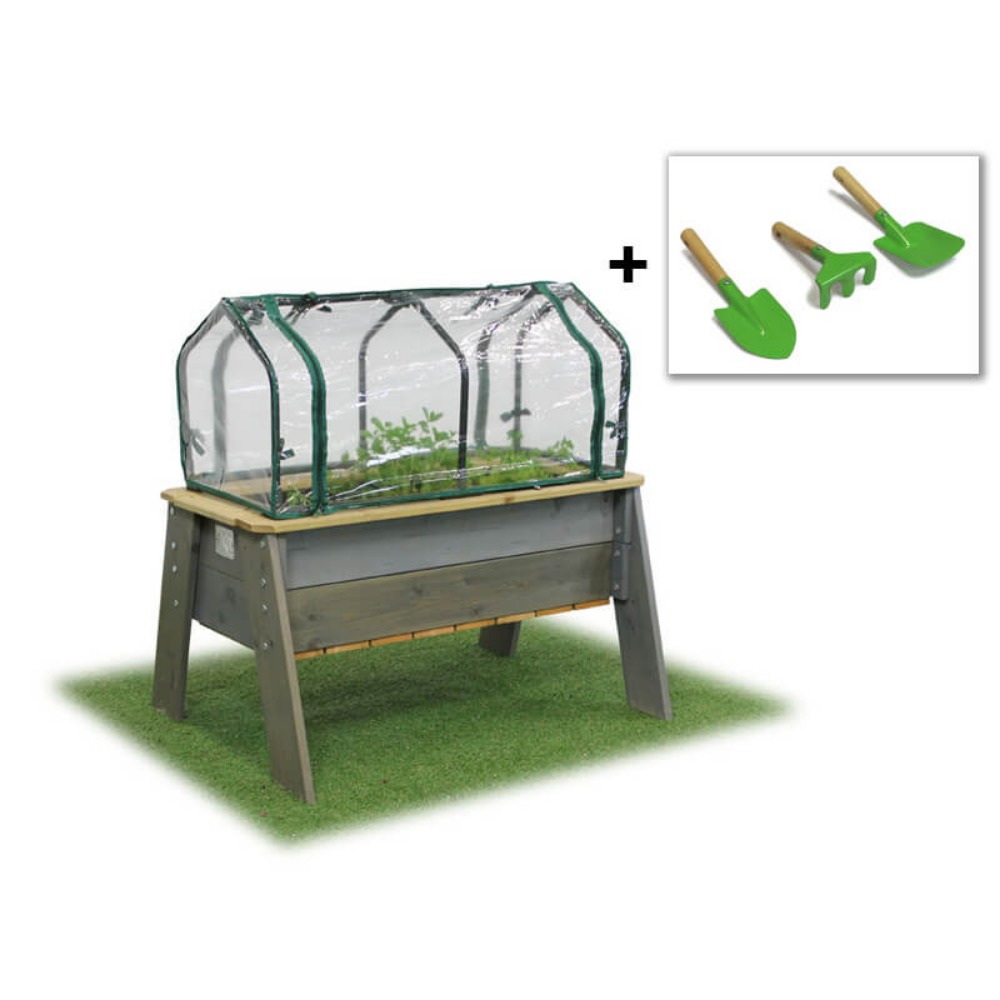 EXIT Toys Aksent Kids Planter Table L Deluxe with Greenhouse