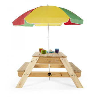 Plum Children's Rectangular Picnic Table and Parasol