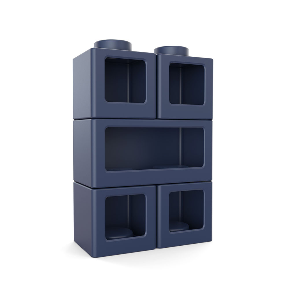 Step2 Contemporary Builders Stackable Storage Cubes - Denim Blue