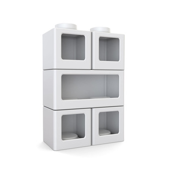 Step2 Contemporary Builders Stackable Storage Cubes - White
