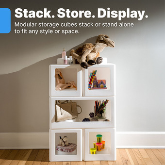 Step2 Contemporary Builders Stackable Storage Cubes - White