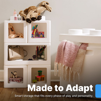 Step2 Contemporary Builders Stackable Storage Cubes - White