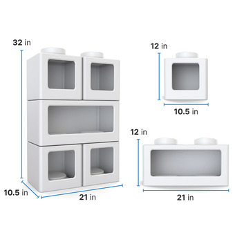 Step2 Contemporary Builders Stackable Storage Cubes - White