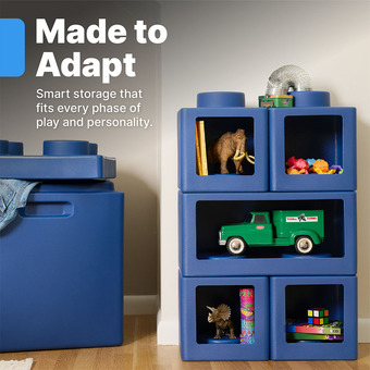 Step2 Contemporary Builders Stackable Storage Cubes - Denim Blue